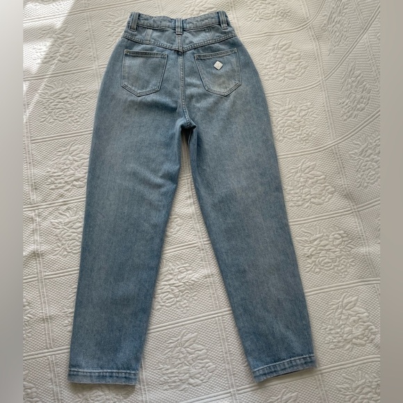 ABRAND Miami Taper Brandy High Waist Straight Leg Tapered Pleats Denim Jeans 24 - Picture 9 of 16